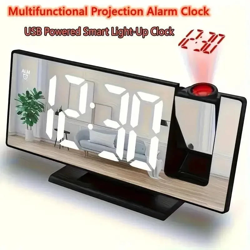 Beautiful Mirror Design Digital Alarm Clock Projector