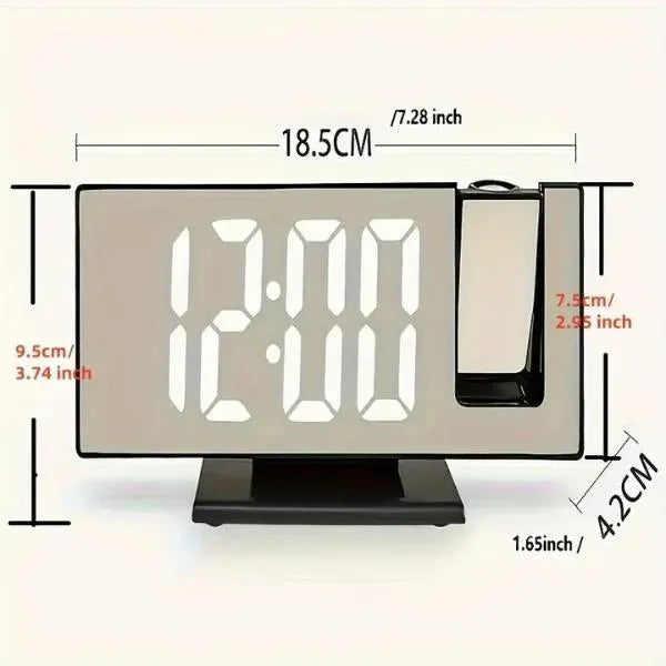 Beautiful Mirror Design Digital Alarm Clock Projector